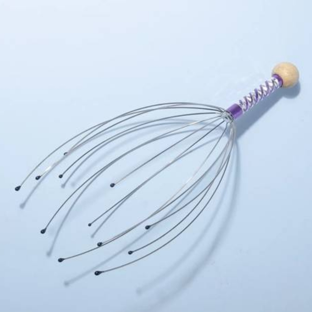 Head Massager Head Scratcher 20 Fingers NEW Massage Claw RED